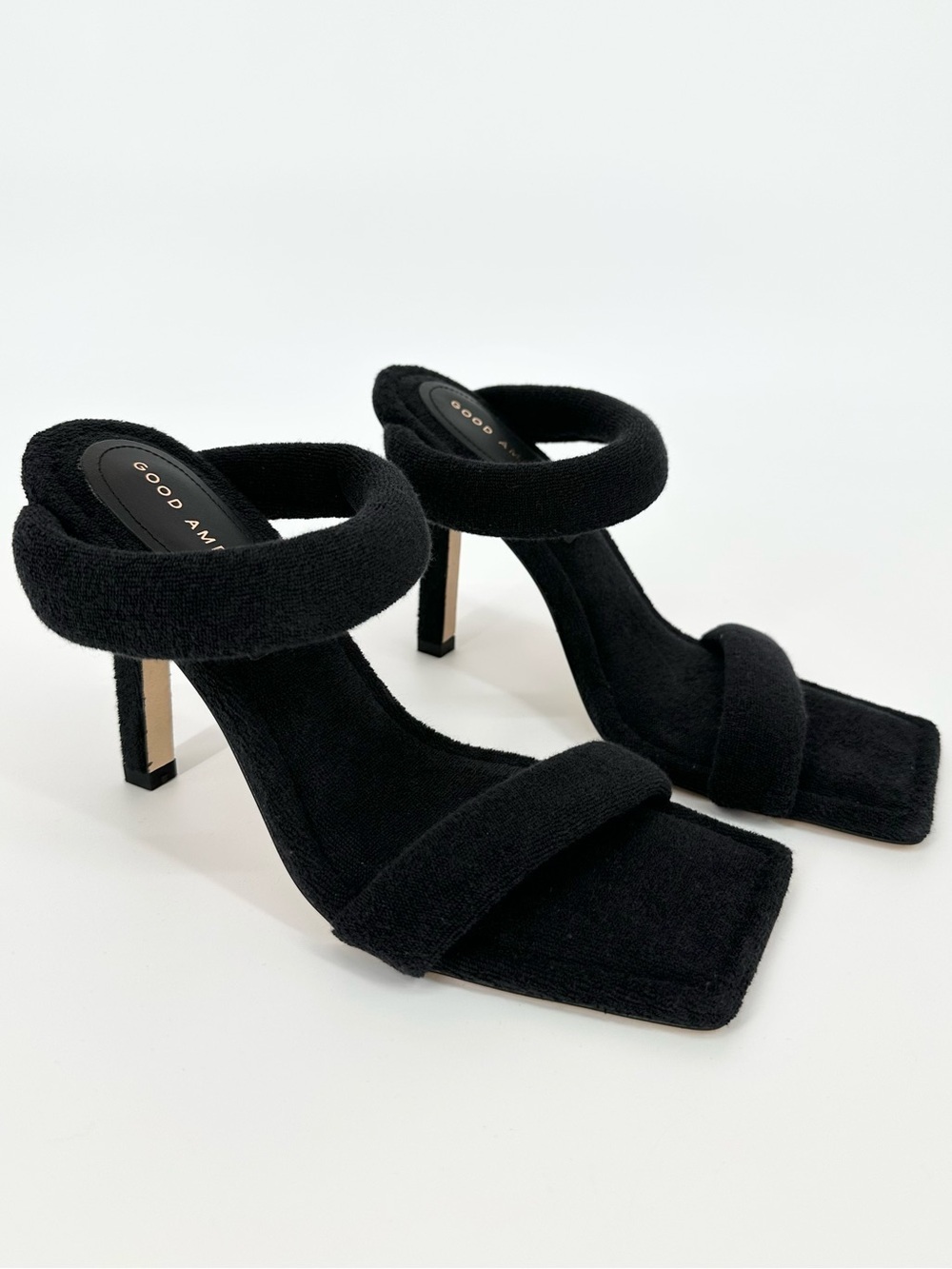 Good American Terry Slip On High Heel Sandals
